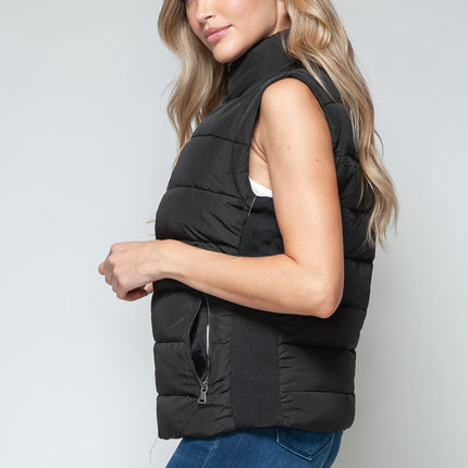 Snobbish Zip Up Turtleneck Vest with Pockets