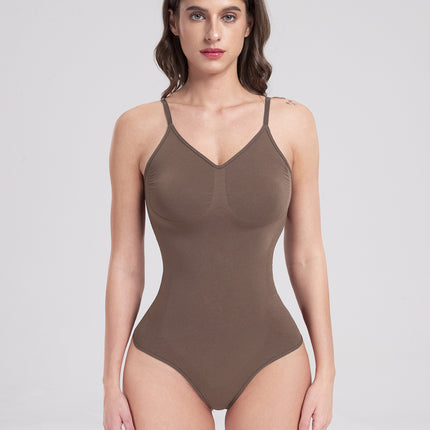 V-Neck Spaghetti Strap Active Bodysuit