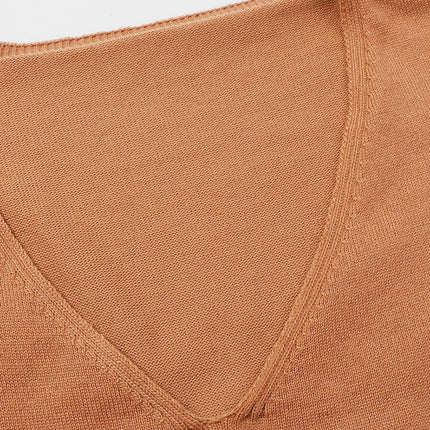 Slit V-Neck Half Sleeve Knit Top