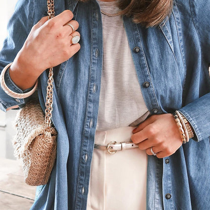 Button Up Collared Neck Denim Jacket