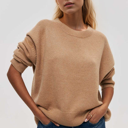 Basic Bae Round Neck Dropped Shoulder Long Sleeve Sweater