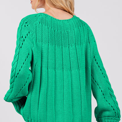 SAGE + FIG Cable-Knit Long Sleeve Sweater