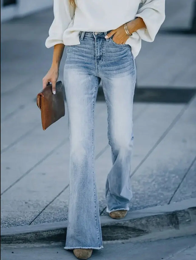 25/5 Spring And Autumn Women's Denim Pants New High-Waisted Slimming Micro-Flared Jeans Female Trend 366