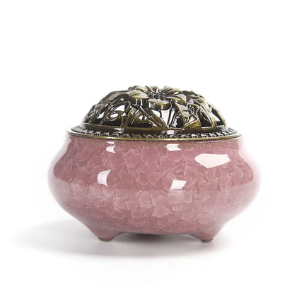 Fashion Lucky Home Decoration for Incense Black Glaze Disc Censer Ceramic Incense Burner Incense Seat Indoor Household