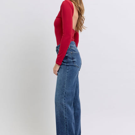 Judy Blue Full Size Raw Hem Mid Rise Jeans