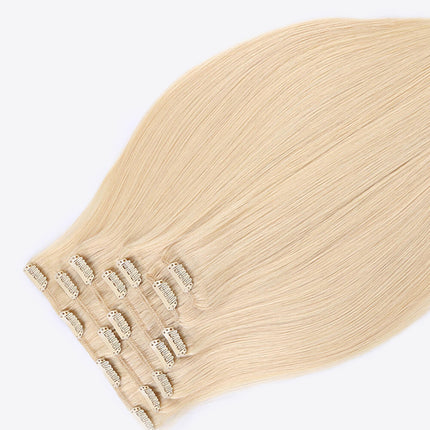 20" 120g Clip-in Hair Extensions Indian Human Hair in Blonde