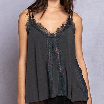 POL Lace Detail V-Neck Cami