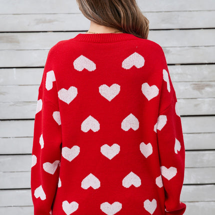 Angel Wings Heart Round Neck Long Sleeve Sweater