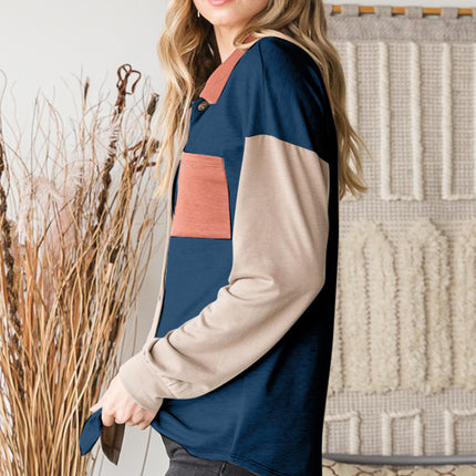 Heimish Full Size Color Block Button Down Shirt