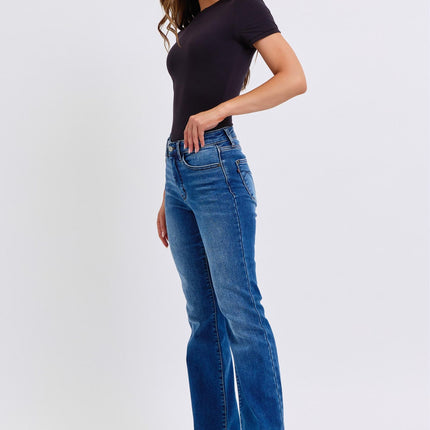 Judy Blue Full Size Mid-Rise Bootcut Jeans with Pockets