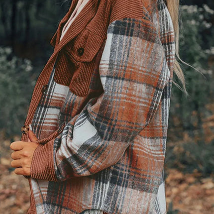 Plaid Button Up Long Sleeve Shacket - Vickie Lynn's