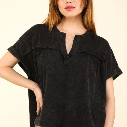 VERY J Nochted Short Sleeve Washed T-Shirt