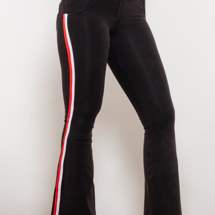 Side Stripe Contrast Bootcut Jeans