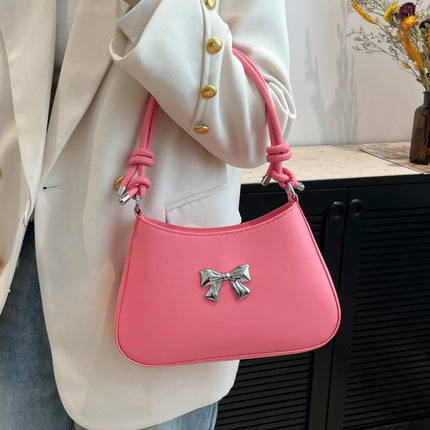 Bow PU Leather Knotted Strap Handbag