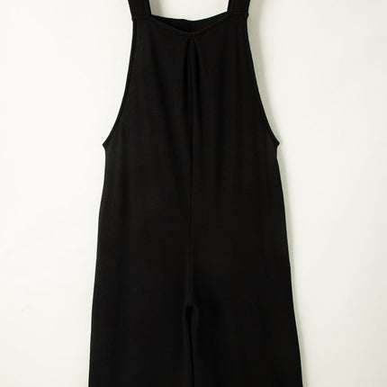 Buttoned Wide Leg Overalls