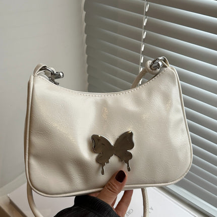 Butterfly PU Leather Knotted Strap Shoulder Bag