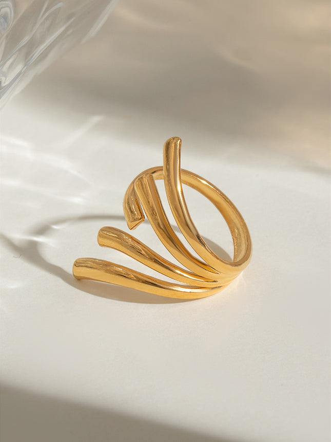 18K Gold-Plated Stainless Steel Irregular Open Ring