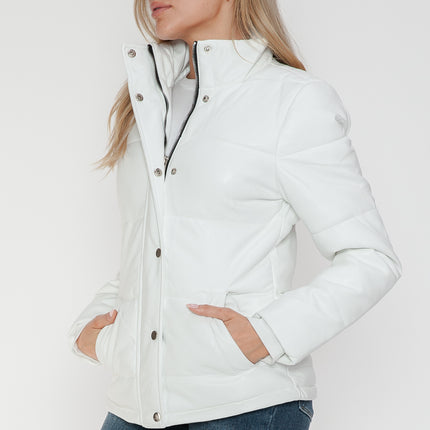 YMI Pocketed Zip Up Turtleneck Puffer Jacket