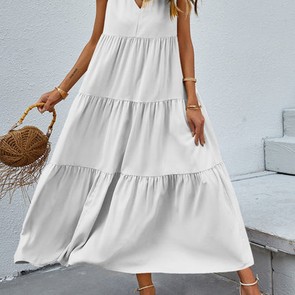 Tiered V-Neck Sleeve Dress