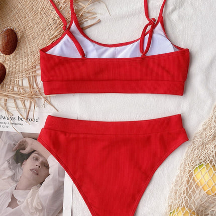 Scoop Neck Spaghetti Strap Two-Piece Swim Set