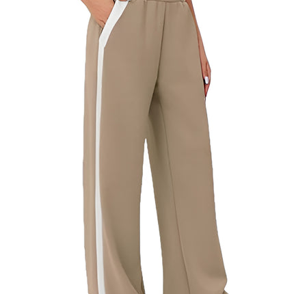 Side Striped Wide Leg Pants