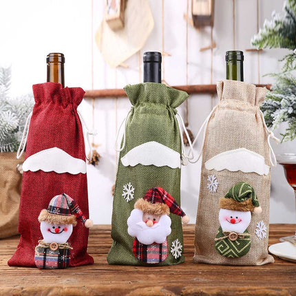 4-Pack Christmas Gnome Bottle Cover