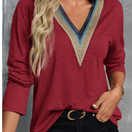 V-Neck Long Sleeve T-Shirt