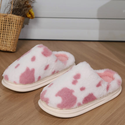 Animal Print Faux Fur Slippers