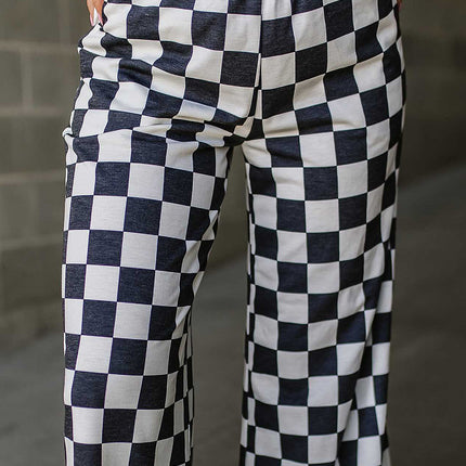 Checkered Wide Leg Pants