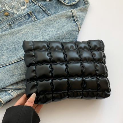 Quilted Plaid Clutch with Zipper