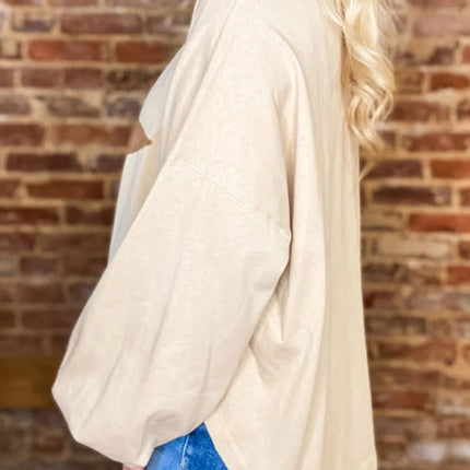 Star Round Neck Long Sleeve Blouse