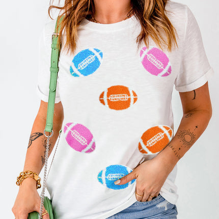 Football Round Neck Short Sleeve T-Shirt