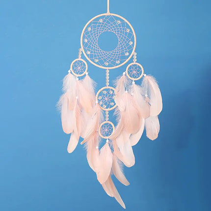 2023 New Dream catchers Retro 5 Ring Dream Catchers Home Decoration Indians Natural Stone Tree of Life Dreamcatcher Wall Hanging