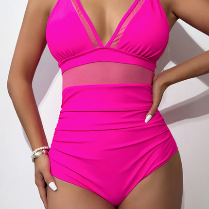 V-Neck One-Piece Swimwear