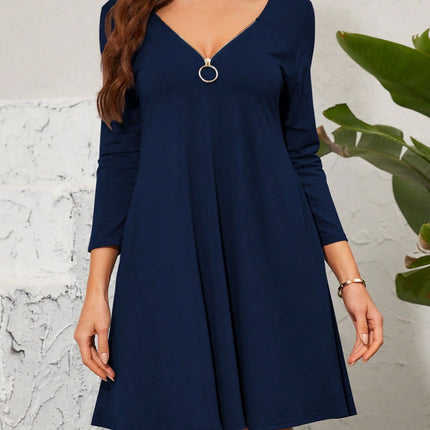 Quarter Zip Long Sleeve Dress