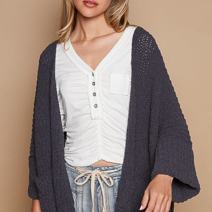 POL Open Front Sweater Cardigan with Pockets