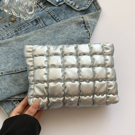 Quilted Plaid Clutch with Zipper