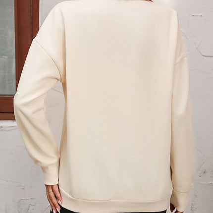 Mandy Zip-Up Dropped Shoulder Sweatshirt