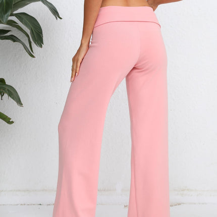 Elastic Waist Wide Leg Pants