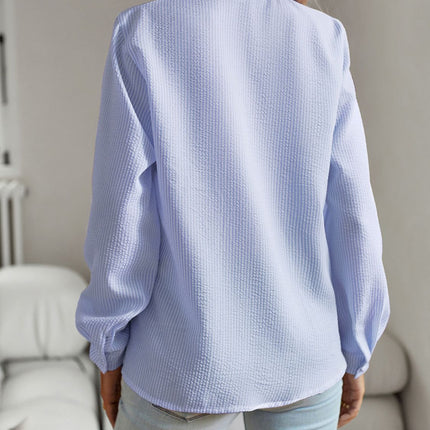 Ruffle Trim Long Sleeve Shirt