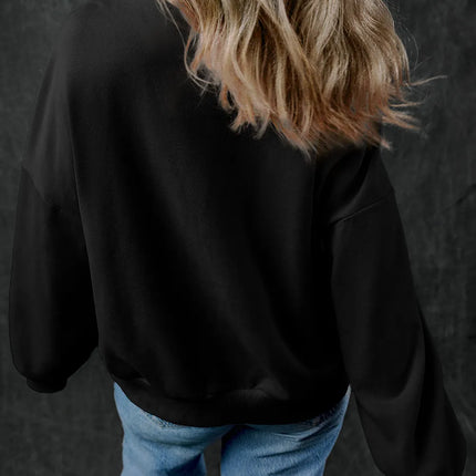 Half Zip Long Sleeve Sweatshirt - Vickie Lynn's