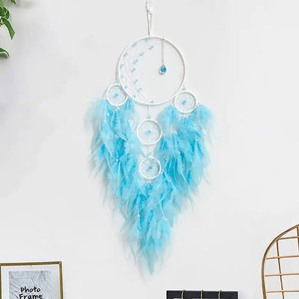 2023 New Dream catchers Retro 5 Ring Dream Catchers Home Decoration Indians Natural Stone Tree of Life Dreamcatcher Wall Hanging