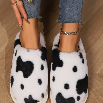 Animal Print Faux Fur Slippers