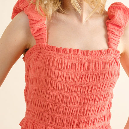 And The Why Smocked Ruffled Tiered Dress