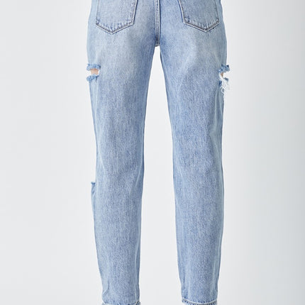 RISEN Distressed Slim Cropped Jeans