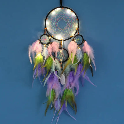 2023 New Dream catchers Retro 5 Ring Dream Catchers Home Decoration Indians Natural Stone Tree of Life Dreamcatcher Wall Hanging
