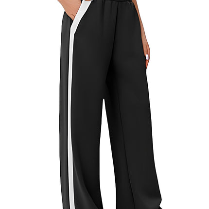 Side Striped Wide Leg Pants