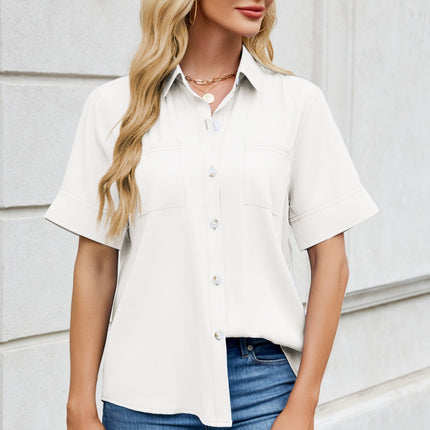 Collared Neck Short Sleeve Shirt