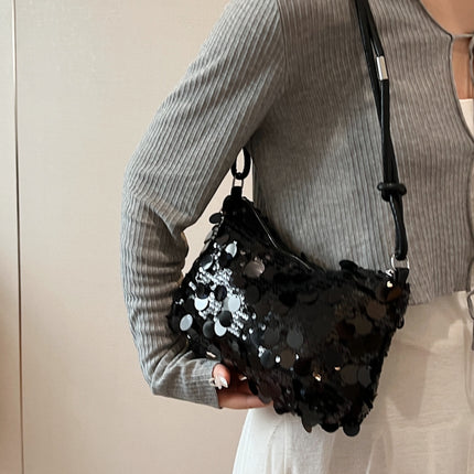 Sequin Knotted Straps Shoulder Bag