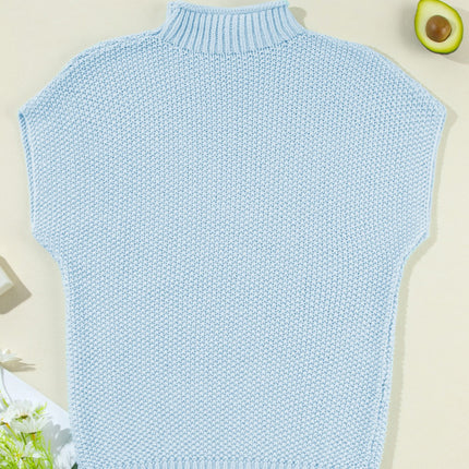 Turtleneck Cap Sleeve Sweater